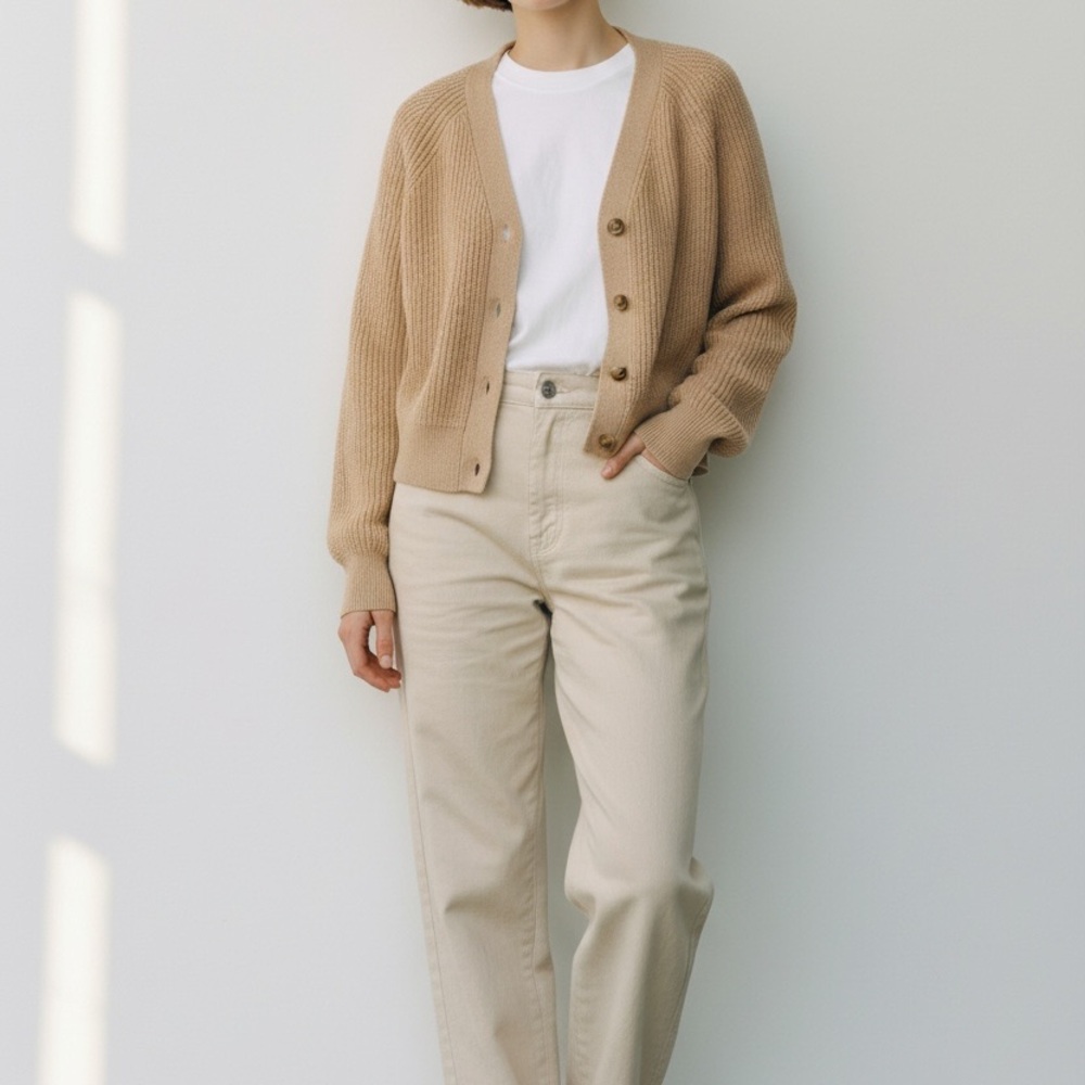 NWT Banana Republic Camel Knit Cardigan Size Small - Picture 2 of 6